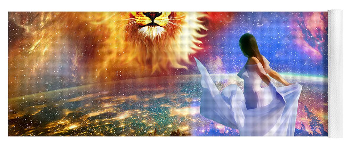 Lion Of Judah Bride Of Christ On Earth As It Is In Heaven Intimacy Yoga Mat featuring the digital art Spirit and Truth by Dolores Develde