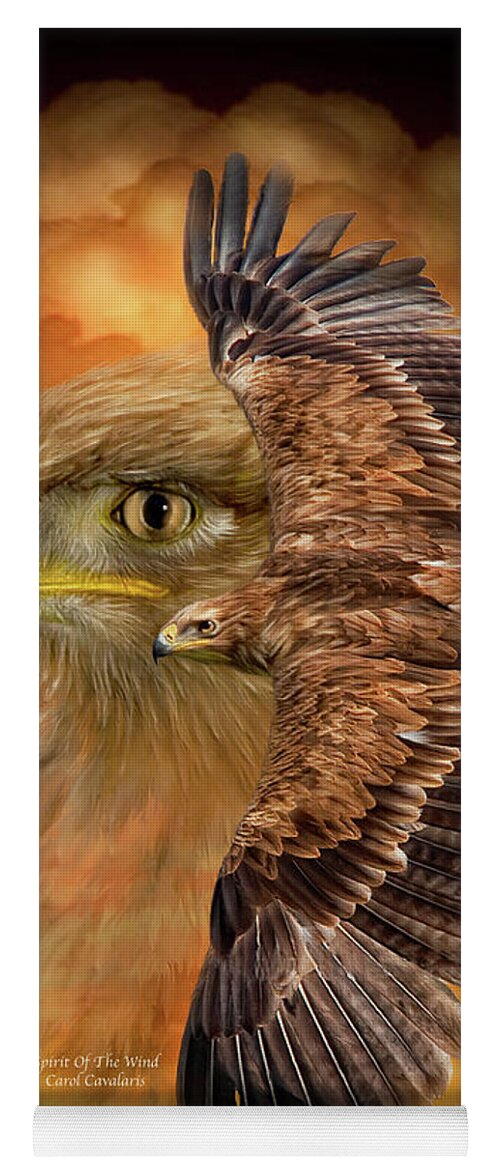 Eagle Yoga Mat featuring the mixed media Spirit Of The Wind by Carol Cavalaris