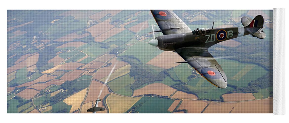 Spitfire Yoga Mat featuring the photograph Spitfire victory by Gary Eason