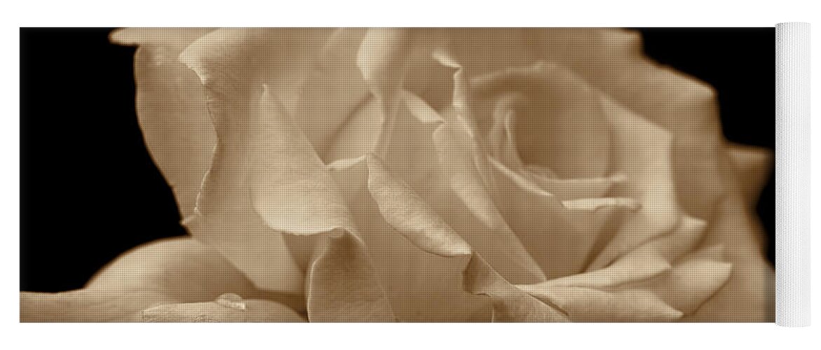 Rose Yoga Mat featuring the photograph Splendor Sepia Rose Flower by Jennie Marie Schell