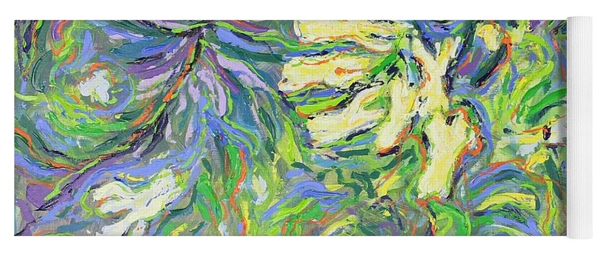 Abstract Yoga Mat featuring the painting Spring Exuberance 2 by Zofia Kijak