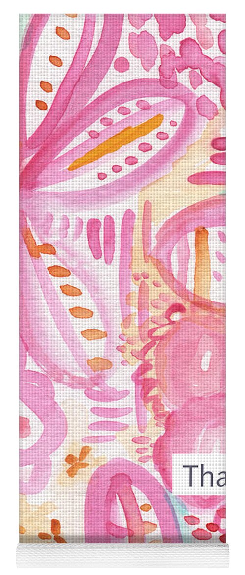 Thank You Card Yoga Mat featuring the painting Spring Flowers Thank You Card by Linda Woods