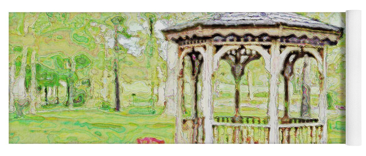 Nature Yoga Mat featuring the photograph Spring Gazebo series - Digital effect IV by Debbie Portwood