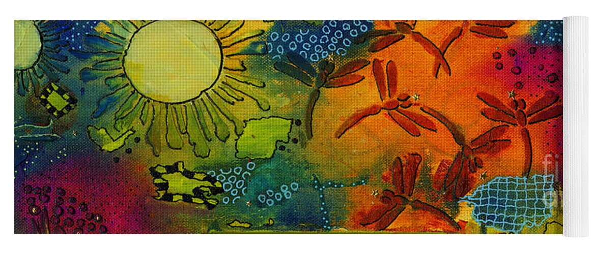 Mixed Media Yoga Mat featuring the mixed media Spring in Full Effect by Angela L Walker
