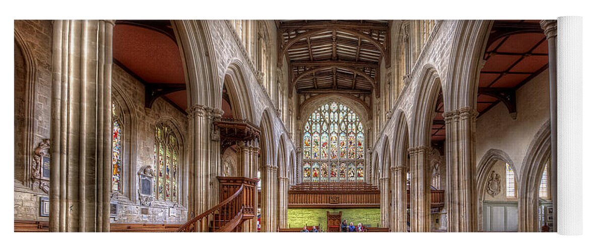 Oxford Yoga Mat featuring the photograph St Mary The Virgin Church - Nave by Yhun Suarez
