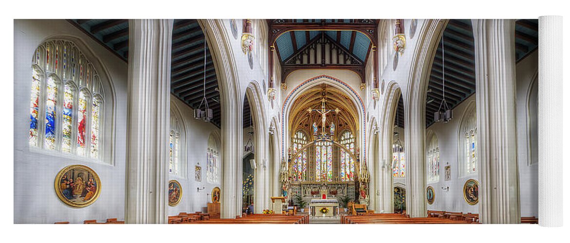 Yhun Suarez Yoga Mat featuring the photograph St Mary's Catholic Church - The Nave by Yhun Suarez