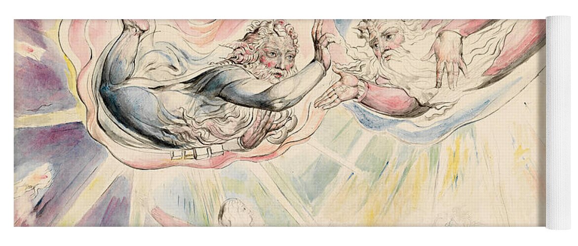 William Blake Yoga Mat featuring the painting St Peter and St James with Dante and Beatrice by William Blake