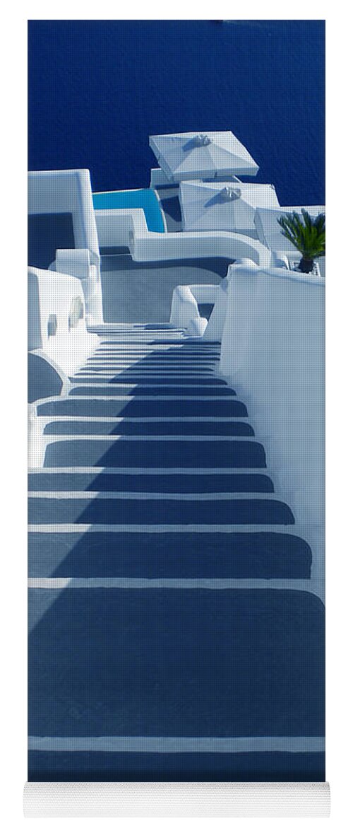 Colette Yoga Mat featuring the photograph Stairs down to ocean Santorini by Colette V Hera Guggenheim