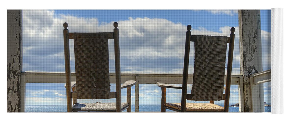 Star Island Yoga Mat featuring the photograph Star Island Rocking Chairs by Donna Doherty