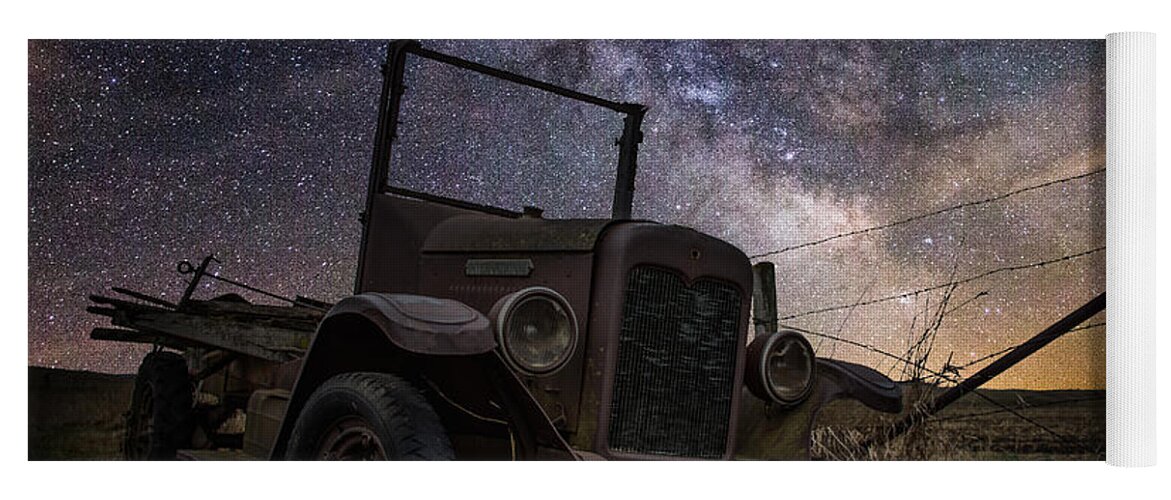 Stars Yoga Mat featuring the digital art Stardust and Rust by Aaron J Groen