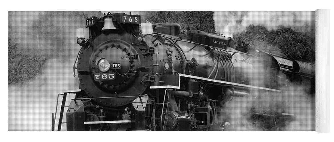  Railroad Yoga Mat featuring the photograph Steam Engine by Ann Bridges