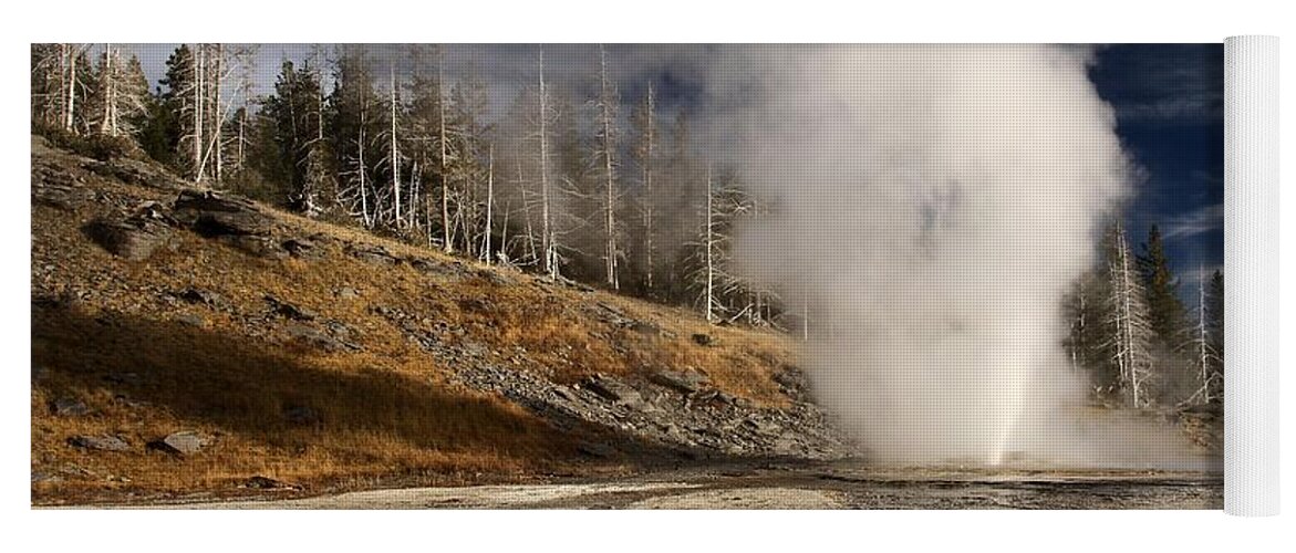 Vent Geyser Yoga Mat featuring the photograph Steaming Streams by Adam Jewell