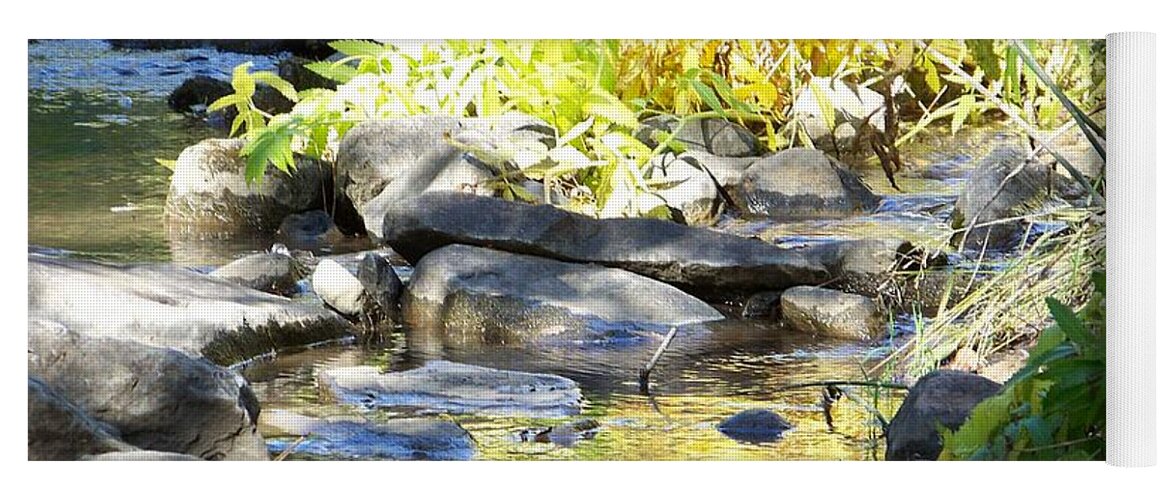 Stream Yoga Mat featuring the photograph Stepping Stones by Sheri Keith