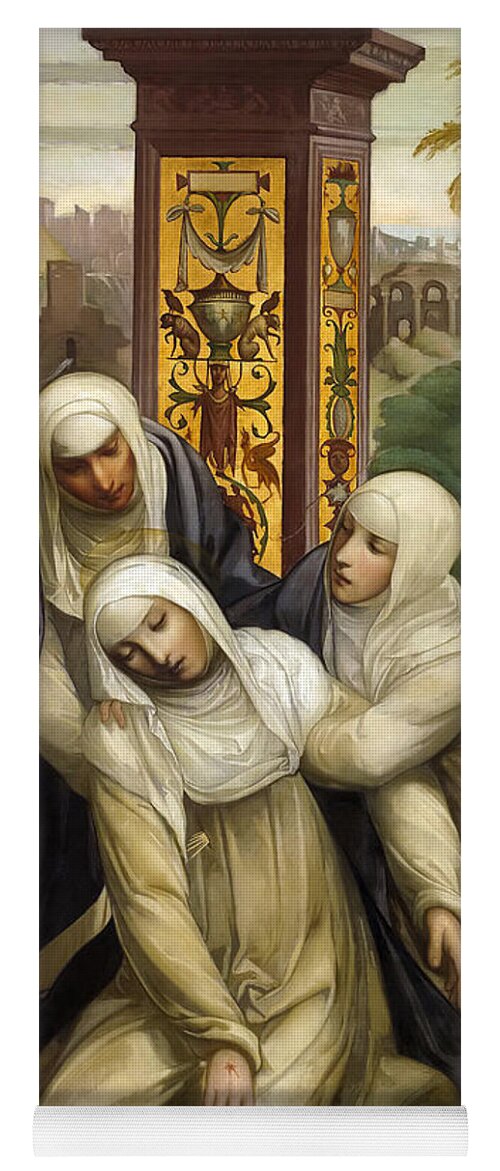 Eduardo Rosales Yoga Mat featuring the painting Stigmatization of St. Catherine of Siena by Eduardo Rosales
