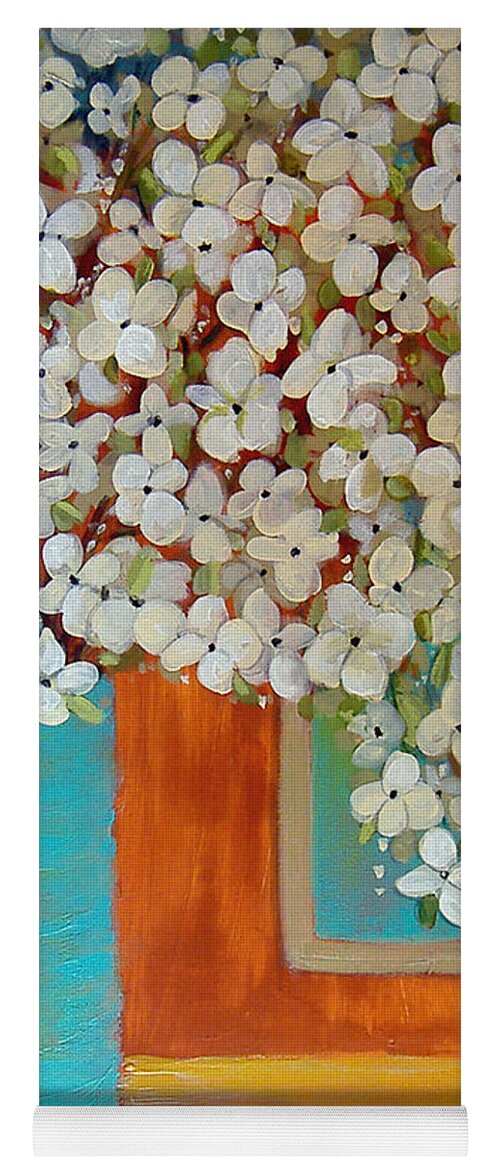 Flowers Yoga Mat featuring the painting Still Life With White Flowers by Lee Owenby