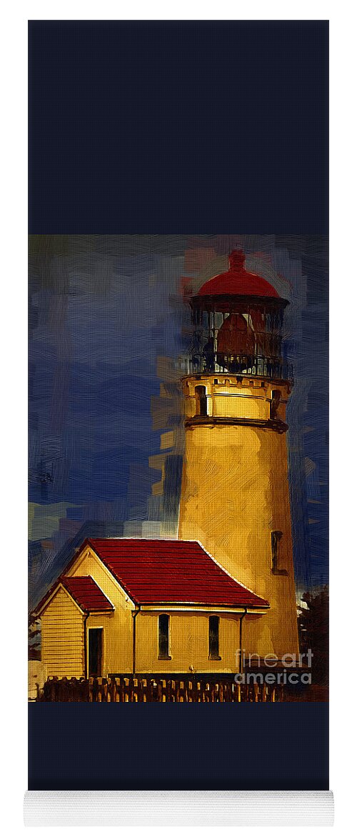 Lighthouse Yoga Mat featuring the digital art Cape Blanco Lighthouse in Gothic by Kirt Tisdale