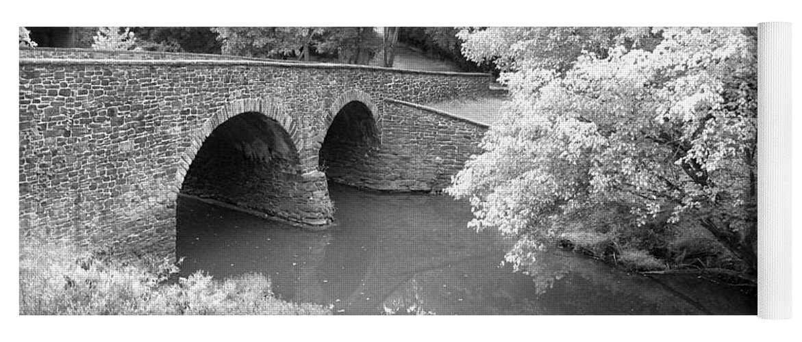 Stone Bridge Yoga Mat featuring the photograph Stone Bridge - Manassas by Christiane Schulze Art And Photography