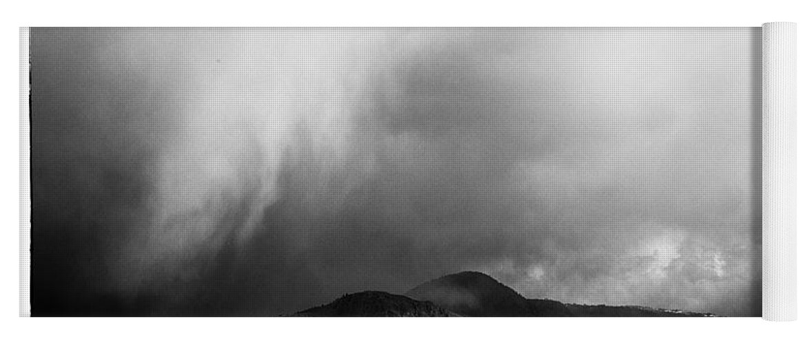 Film Noir Yoga Mat featuring the photograph Storm Over Mt Paul by Theresa Tahara
