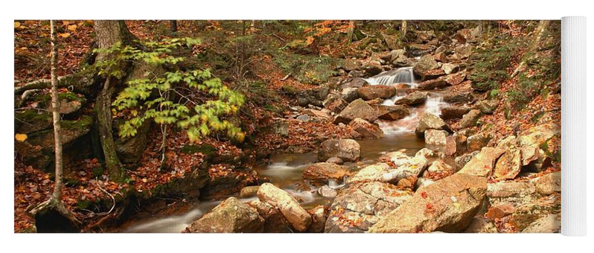 Franconia Notch Yoga Mat featuring the photograph Streaming Through Franconia Notch by Adam Jewell