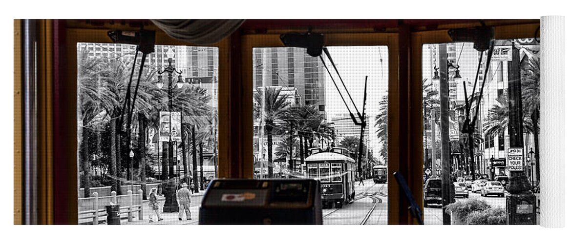Canal Street Yoga Mat featuring the photograph Streetcar POV #1 by Diana Powell