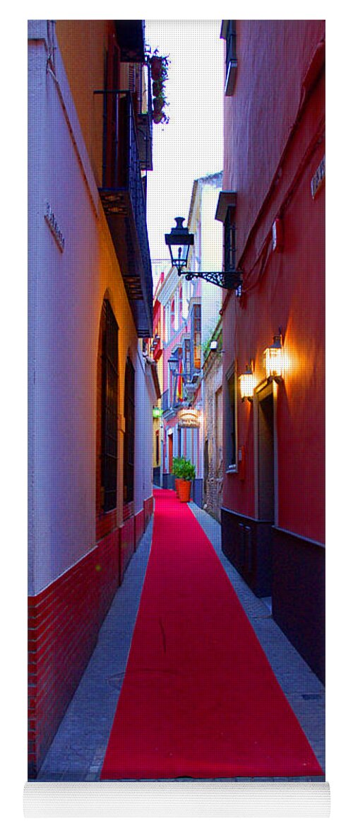 Seville Yoga Mat featuring the photograph Streets of Seville - Red Carpet by AM FineArtPrints