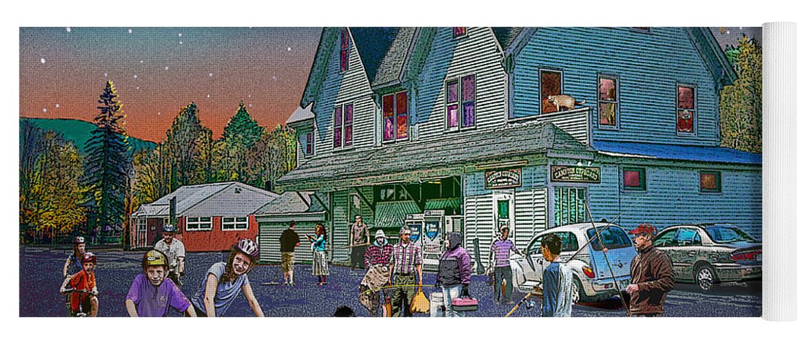 Campton Yoga Mat featuring the digital art Summer Evening in Campton Village by Nancy Griswold
