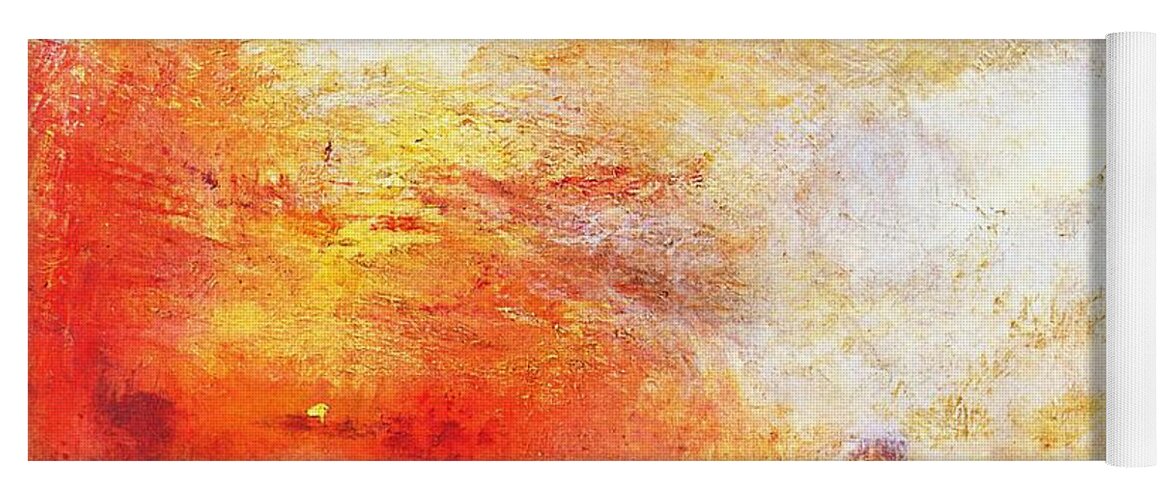 Joseph Mallord William Turner Yoga Mat featuring the painting Sun Setting Over A Lake by William Turner