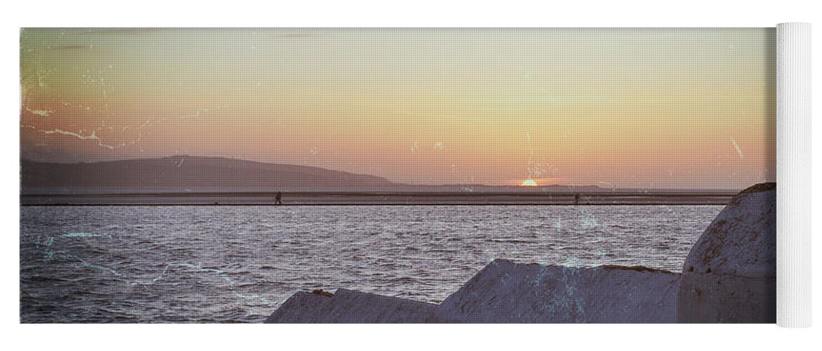 Water Yoga Mat featuring the photograph Sun setting over Wales by Spikey Mouse Photography