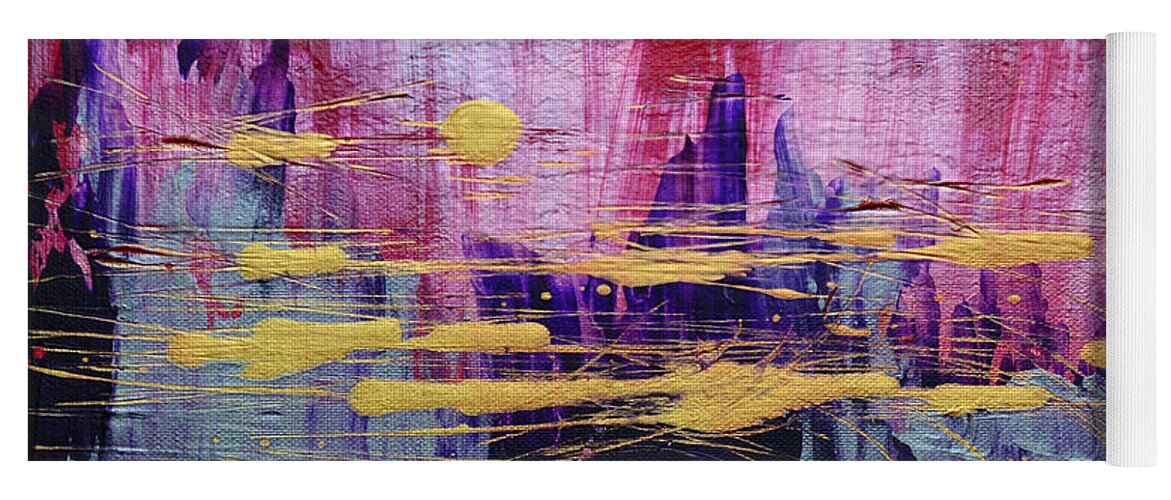 Bold Abstract Yoga Mat featuring the painting Sun Stroke by Donna Blackhall