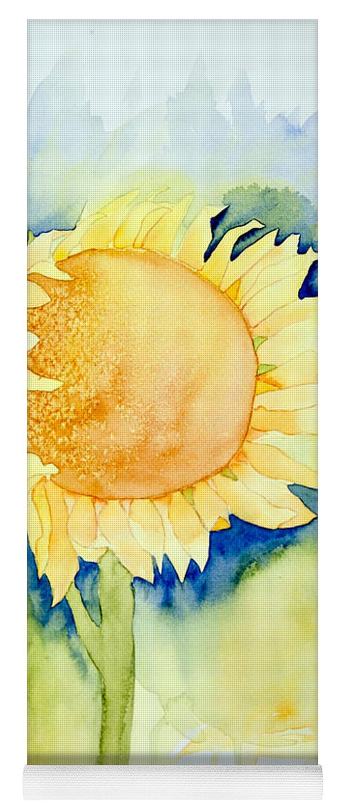 Sunflower Yoga Mat featuring the painting Sunflower 1 by Laurel Best