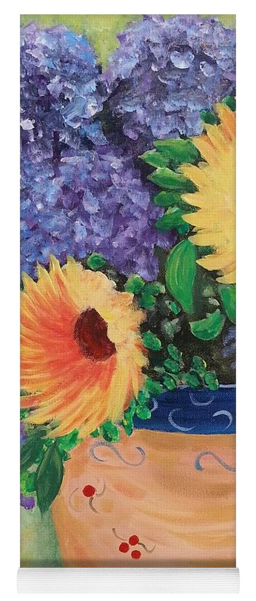 Sunflower Yoga Mat featuring the painting Sunflower by Amelie Simmons