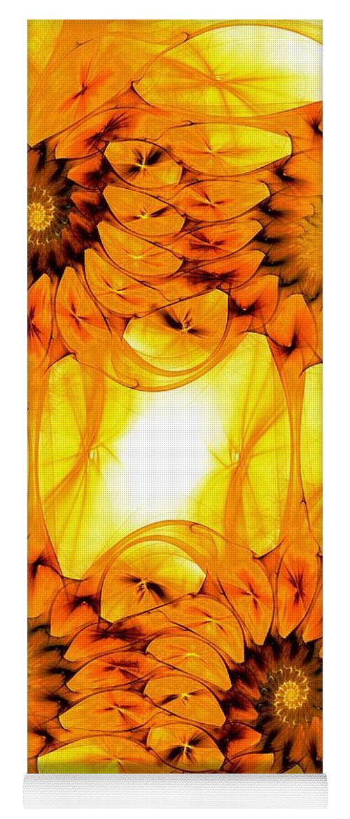 Malakhova Yoga Mat featuring the digital art Sunflowers by Anastasiya Malakhova