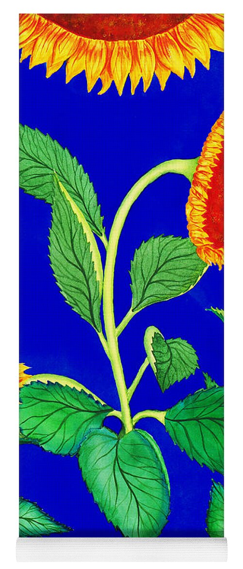 Sunflowers Yoga Mat featuring the painting Sunflowers #6 by Irina Sztukowski