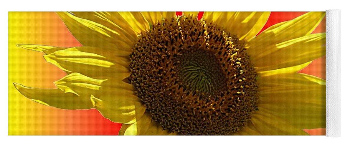 Sunflower Yoga Mat featuring the photograph Sunny Sunflower on Warm Colors by MTBobbins Photography