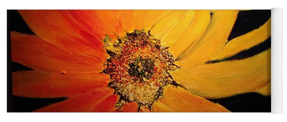 Sunflower Yoga Mat featuring the painting Sun's Up by Sherry Harradence