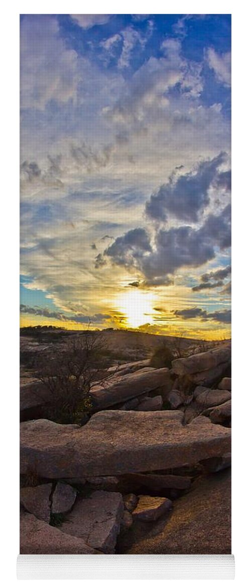 Michael Tidwell Photography Yoga Mat featuring the photograph Sunset at Enchanted Rock State Natural Area by Michael Tidwell