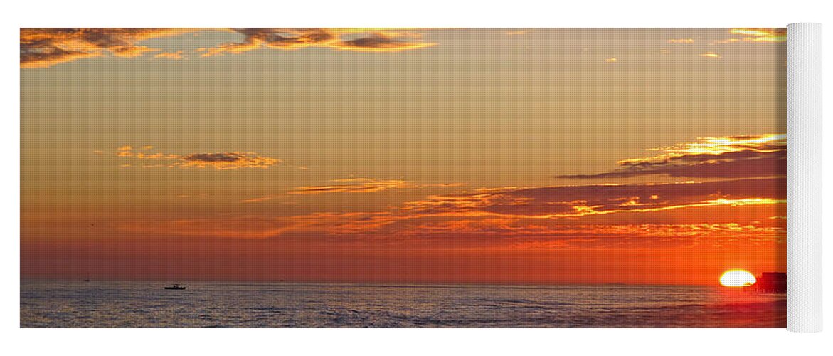Sunset Yoga Mat featuring the photograph Sunset On Newport Beach by Kelly Holm