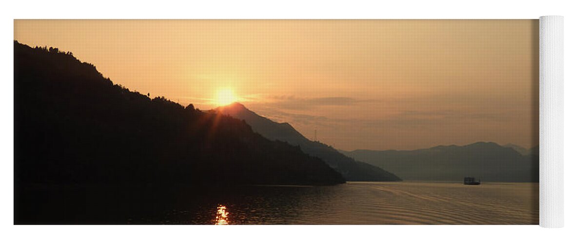 Yangtze River Yoga Mat featuring the photograph Sunset on the Yangtze River by Lynn Bolt