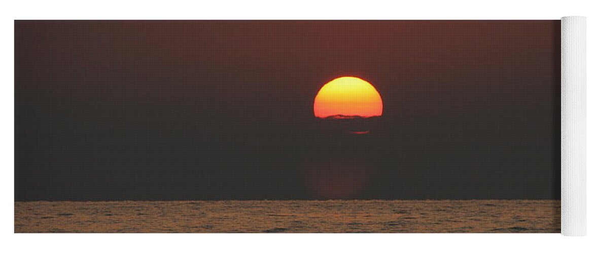Sunset Yoga Mat featuring the photograph Sunset over Lake Erie by Valerie Collins