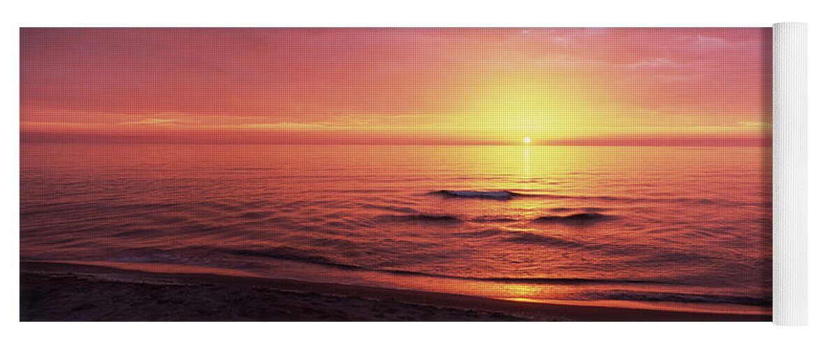 Photography Yoga Mat featuring the photograph Sunset Over The Sea, Venice Beach by Panoramic Images