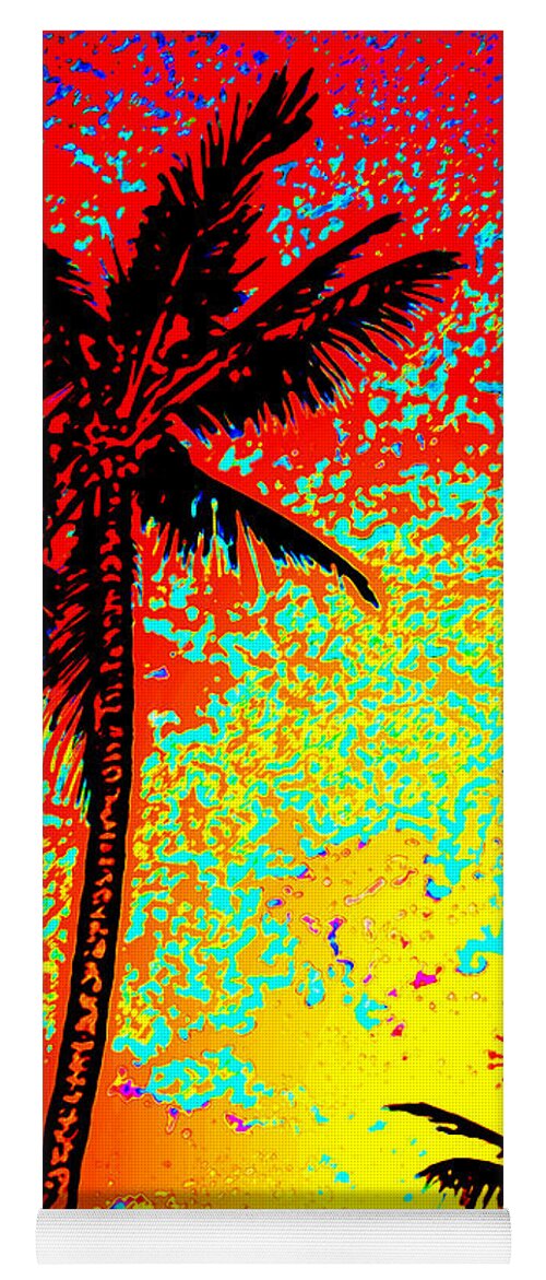 David Lawson Photography Yoga Mat featuring the photograph Sunset Palms by David Lawson