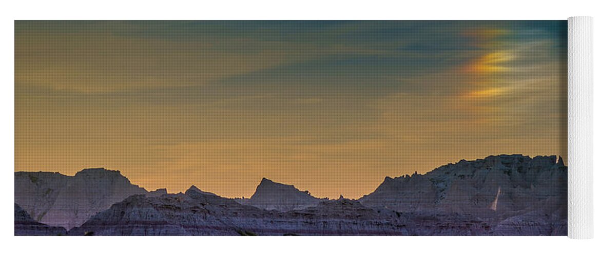 Dakota Yoga Mat featuring the photograph Sunset Sundogs at the Badlands by Greni Graph