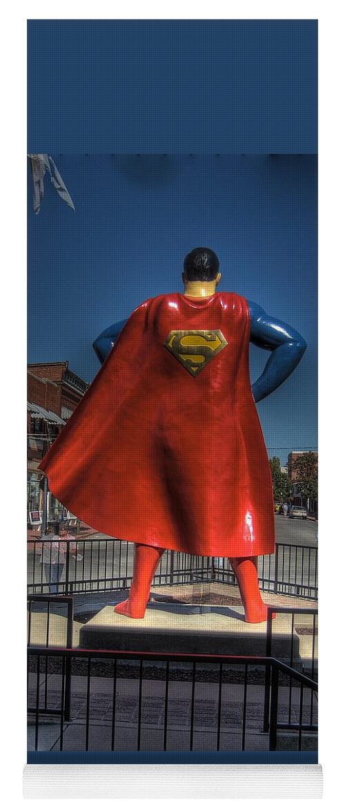 Superman Yoga Mat featuring the photograph Superman by Jane Linders