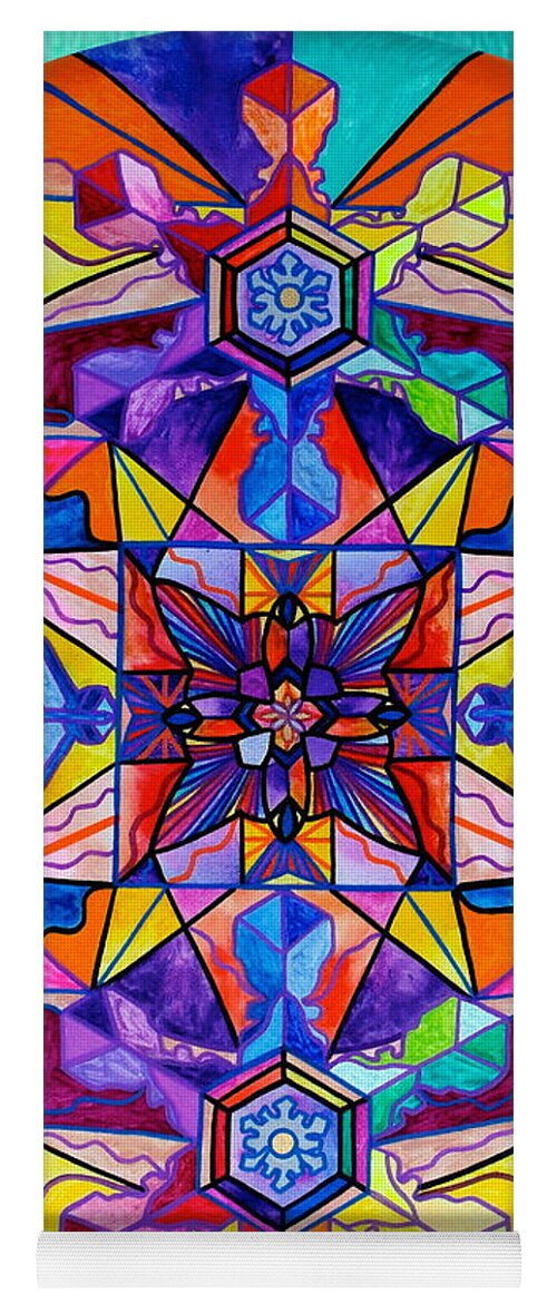 Vibration Yoga Mat featuring the painting Synchronicity by Teal Eye Print Store