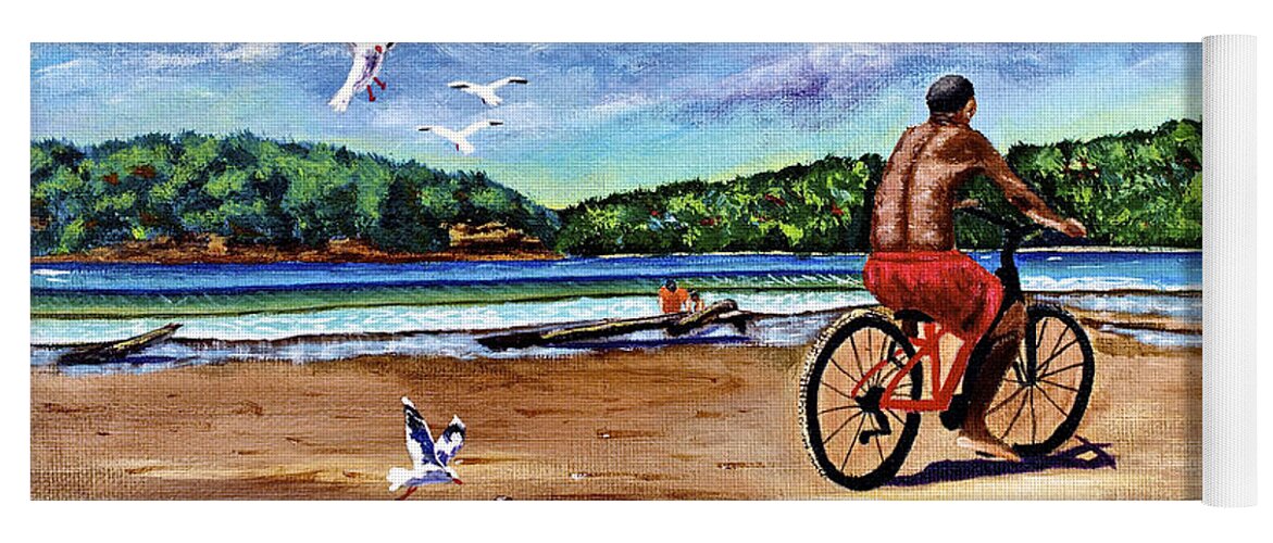Seascape Yoga Mat featuring the painting Taking a Ride by Laura Forde