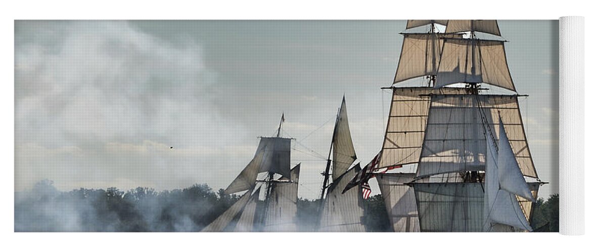 Battle Of Lake Erie Yoga Mat featuring the photograph Tall Ships by Ann Bridges