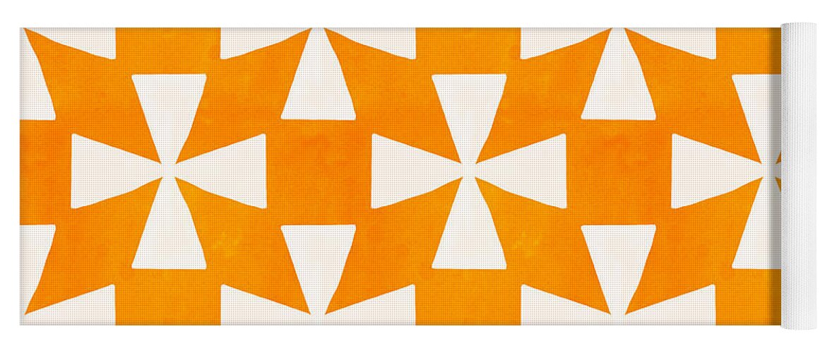 Orange Yoga Mat featuring the painting Tangerine Twirl by Linda Woods