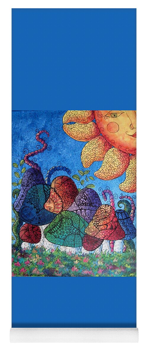 Abstract Yoga Mat featuring the painting Tangled mushrooms by Megan Walsh