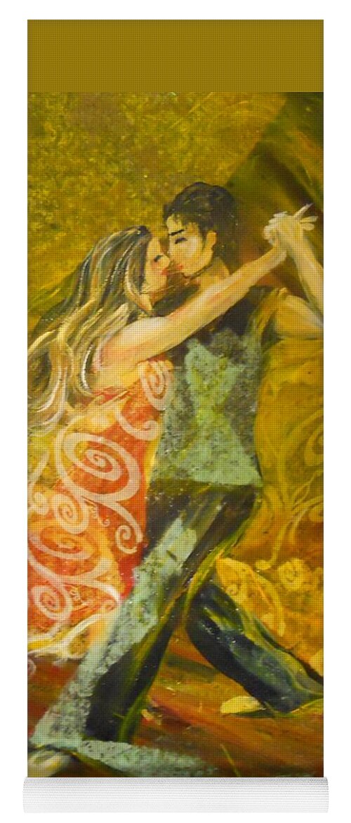 Tango Yoga Mat featuring the painting Tango Flow by Summer Celeste