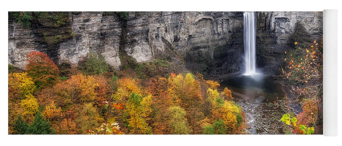 Mark Papke Yoga Mat featuring the photograph Taughannock Fall by Mark Papke